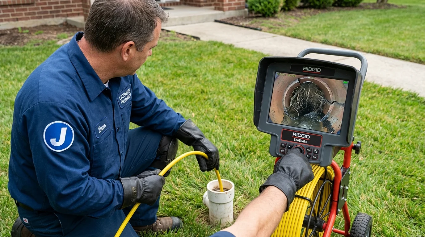 Sewer camera inspection being performed by Johns Plumbing LLC in Daly City